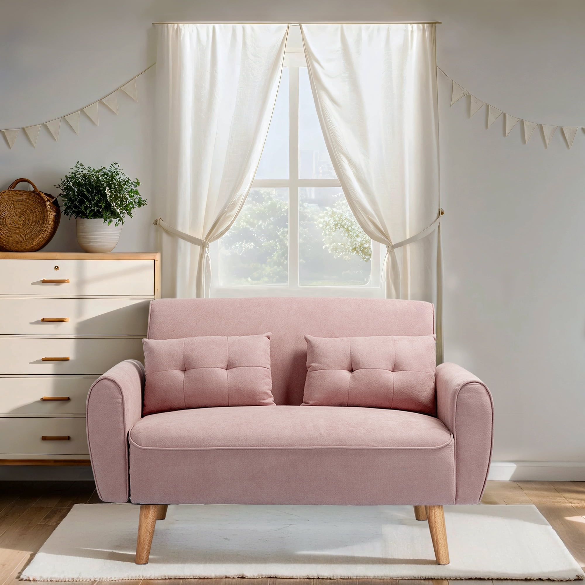 Walsunny 47" Modern Loveseat Sofa for Small Space, Apartment & Room ...