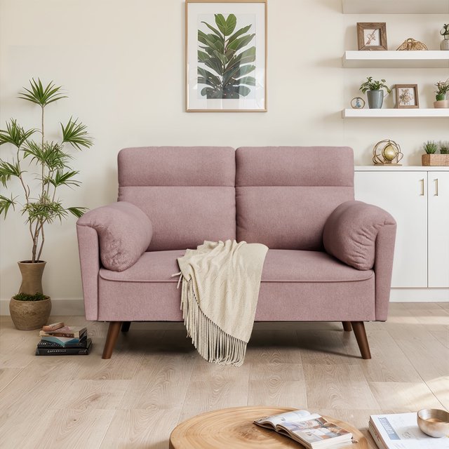 Walsunny 49'' Loveseat Sofa, Mid Century Modern 2Seater, Upholstered