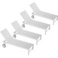thumbnail image 1 of Walsunny 4pcs Patio Outdoor Chaise Lounge Chair with Wheels for Outside Aluminum Adjustable Angle Lounge Chair Set（White）, 1 of 6