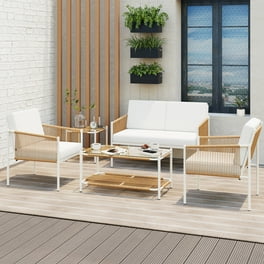 Better Homes and Gardens Carter Hills 4 Piece Patio Furniture Conversation Set Blue Walmart
