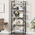 thumbnail image 1 of Walsunny Bookshelves Wooden Bookcases 5 Tiers H-Shaped Bookshelf with 5 Open Display Shelves White, 1 of 9