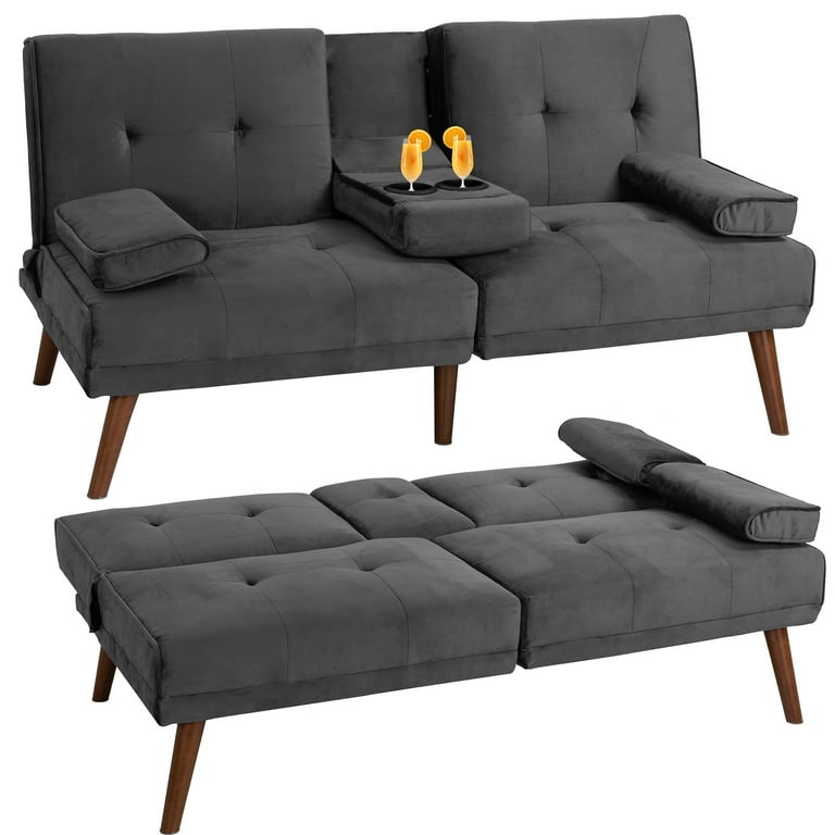 Small sofa with cup holders discount