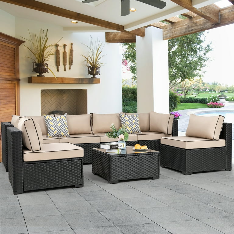 Walsunny 7pcs patio outdoor furniture sets sale