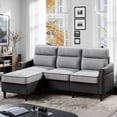 thumbnail image 1 of Walsunny 78” L Shaped Sofa Couch, 3-Seat Sectional Couch with Reversible Ottoman, Modern Fabric Sofa with Side Storage Bag, 1 of 7