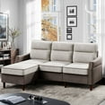 thumbnail image 1 of Walsunny 78” L Shaped Sofa Couch, 3-Seat Sectional Couch with Reversible Ottoman, Modern Fabric Sofa with Side Storage Bag, 1 of 6