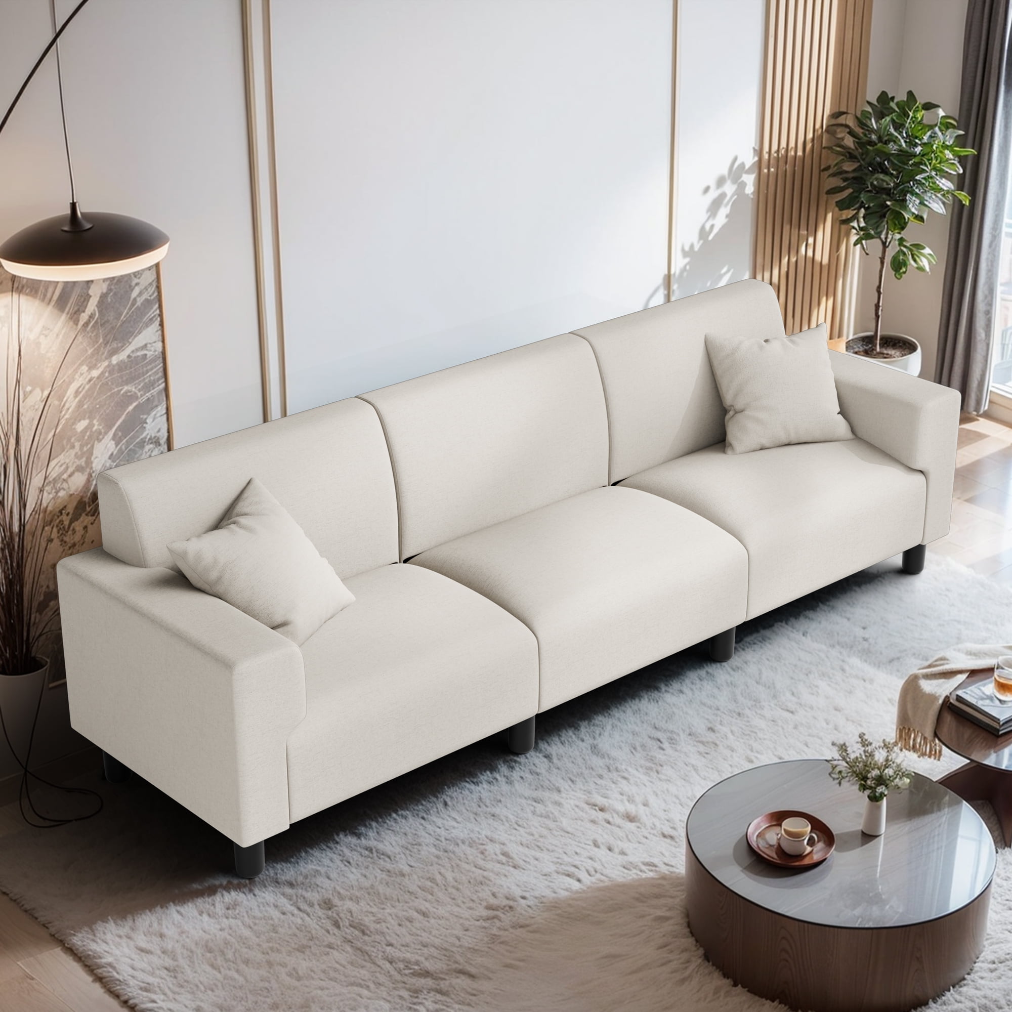 Walsunny 94" Sofa Modern Sofa Couch with Extra Deep Seats 3 Seater Sofa