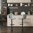 thumbnail image 1 of Walsunny Adjustable Bar Stools Set of 2 Leather Upholstered Swivel Counter Stools Counter Height Bar Stools with Large Base, Room Bar, Grey, 1 of 6