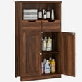 thumbnail image 1 of Walsunny Bathroom Storage Cabinets for Floor with 2 Doors 2 Drawers Freestanding Wooden Shelves Organizer Cupboard for Small Spaces Bathroom Living Room Bedroom Entryway Brown, 1 of 7