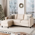 thumbnail image 1 of Walsunny Convertible L Shaped Sleeper Sectional Sofa Couch 3 Seat Sofa with Reversible Chaise for Living Room Apartment and Small Space, Beige, 1 of 7