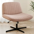thumbnail image 1 of Walsunny Armless Cross Legged Office Wide Chair for Vanity Desk, Adjustable Swivel Padded Fabric Vanity Task Computer Chair, 1 of 9