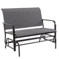 thumbnail image 1 of Walsunny 2 Person Outdoor Glider Bench, Patio Loveseat Rocking Chair with Powder-Coated Steel Frame and Breathable Textilene Fabric for Porch Backyard Garden, Gray, 1 of 8