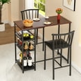 Walsunny Dining Table Set Small Bar Table Kitchen and Chairs Set for 2