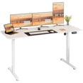 thumbnail image 1 of Walsunny Electric Standing Desk, Adjustable Height Gaming Desk, 63 x 23.6 Inches Ergonomic Stand Desk with Electric Lift, Home Office Desk with White Frame/White Top, 1 of 7