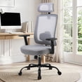 thumbnail image 1 of Walsunny Ergonomic Mesh Office Chair with Adjustable Headrest, Breathable High Back Mesh Computer Desk Chair with 360°Swivel Rolling Wheels, suitable for Home Office Workspace, Gray, 1 of 9