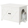 thumbnail image 1 of Walsunny Hidden Cat Litter Box Cat Washroom with Double Removable doors and Divider Indoor for Living Room White, 1 of 7