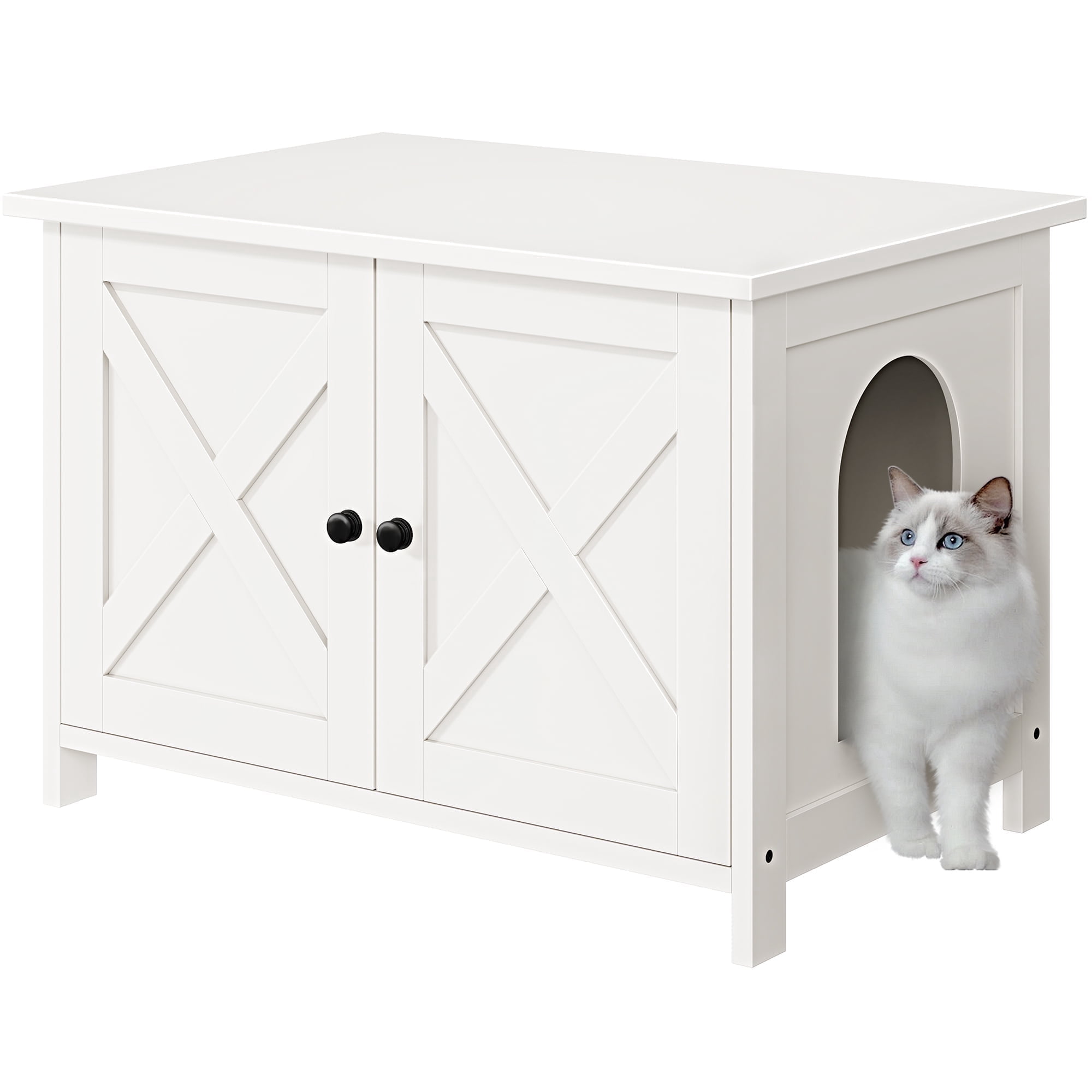 Walsunny, Hidden Cat Litter Box, with Double Removable Doors