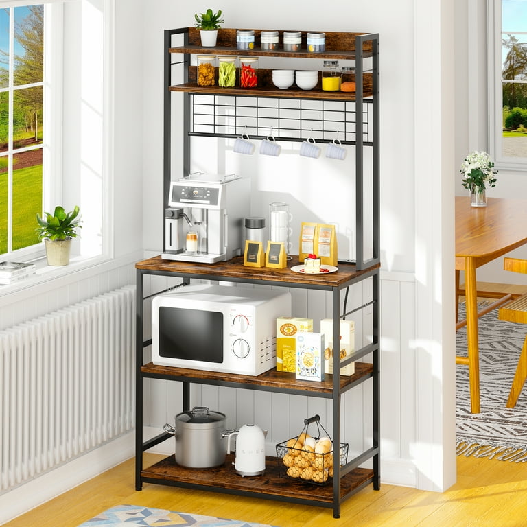 Bakers rack with cabinet store