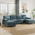 thumbnail image 1 of Walsunny Modern U-Shape Sectional Sofa, Chenille Fabric Modular Couch, 4 Seat Oversized Sofa with Chaise for Living Room, 1 of 10