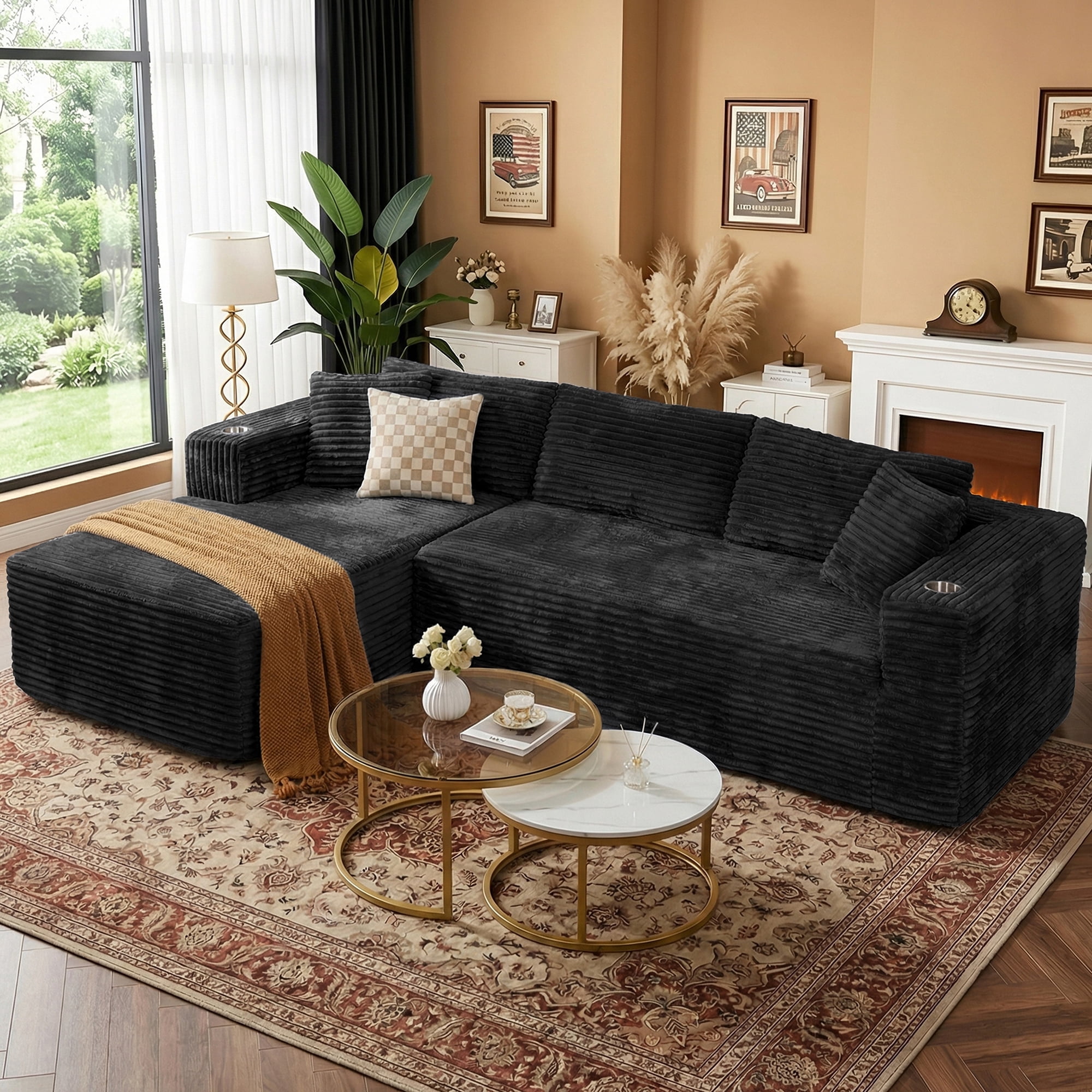 LifeStyle Solutions, Microfiber Sofa, Hartford, Black - Walmart.com