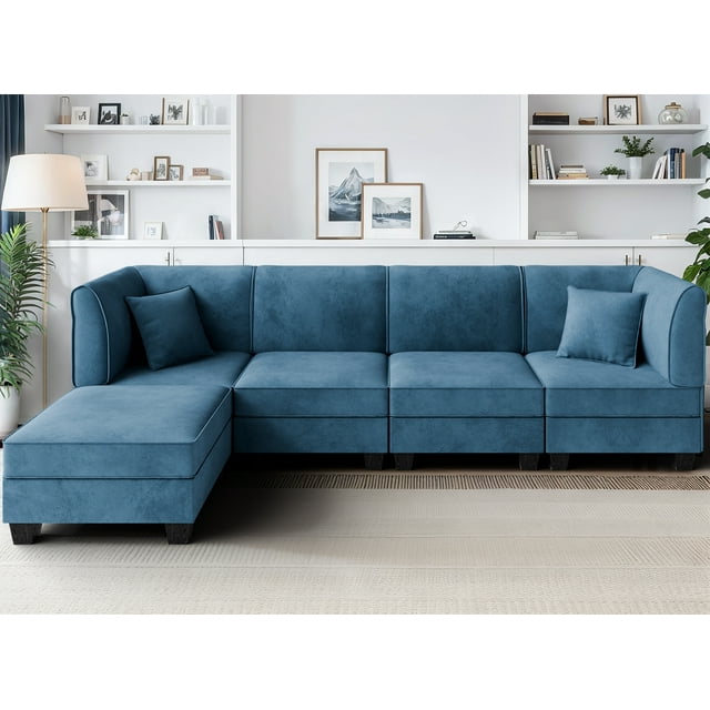 Walsunny Modular Sectional Sofa with Reversible Chaise,LShape Convertible Couch with 4 Seats