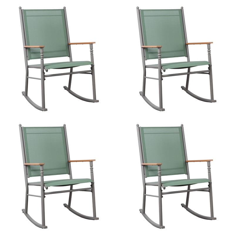 Meatal Rocking Chair Walsunny Outdoor Patio Chairs Set of 4 Rockers Metal Rocking Chairs ...