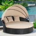 thumbnail image 1 of Walsunny Patio Furniture Outdoor Round Daybed with Retractable Canopy Wicker Rattan, Seating Separates Cushioned Seats, 1 of 8