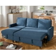 thumbnail image 1 of Walsunny Pull Out Sectional Sleeper Sofa Bed L Shape Couches with Reversible Storage Chaise for Living Rooms Small Rooms Apartment,Blue, 1 of 7