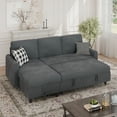 thumbnail image 1 of Walsunny Pull Out Sectional Sleeper Sofa Bed L Shape Couches with Reversible Storage Chaise for Living Rooms Small Rooms Apartment,Dark Gray, 1 of 8
