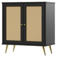 thumbnail image 1 of Walsunny Sideboard Buffet Storage Cabinet,Kitchen Storage Cabinet with 2 Rattan Decorated Doors, Accent Cabinet Sideboard Cabinet for Dining Room, Living Room, Entryway, Hallway,Black, 1 of 7