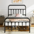 thumbnail image 1 of Walsunny Twin Size Metal Platform Bed Frame with Headboard and Footboard, No Box Spring Needed, Easy Assembly Anti-Slip Support, Storage Space Under the Bed, 1 of 7