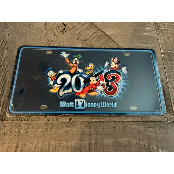 Walt Disney World 2013 Mickey & Friends Metal License Plate