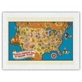 thumbnail image 1 of Walt Disney’s Mickey and Donald's Race to Treasure Island - Vintage Pictorial Map c.1939 - Japanese Unryu Rice Paper Art Print 24 x 32 in, 1 of 4