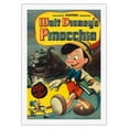 thumbnail image 1 of Walt Disney’s Pinocchio - with Jiminy Cricket - Vintage Film Movie Poster c.1940 - Fine Art Rolled Canvas Print 27in x 40in, 1 of 4