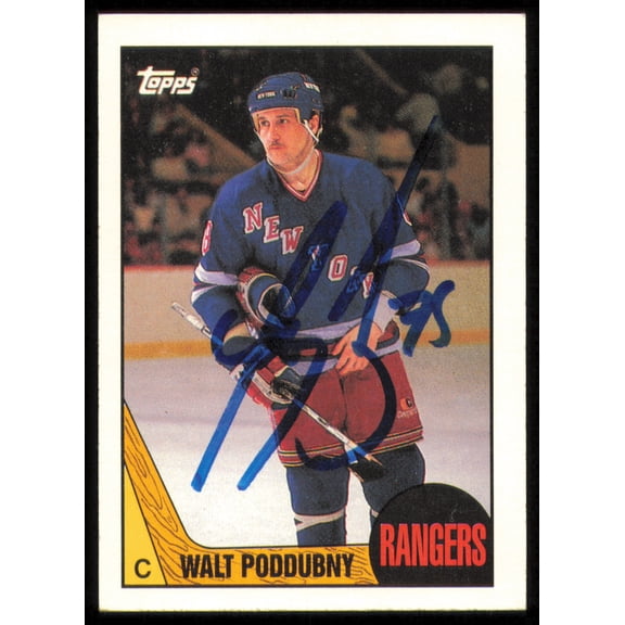 Walt Poddubny Autographed 1987-88 Topps Card #142 New York Rangers SKU #255163