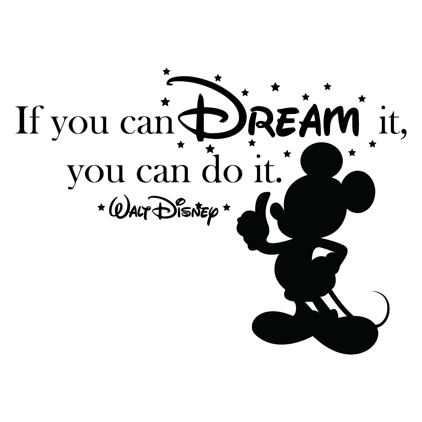 Walt StickerDecal Mickey Mouse Wall Decal Quotes If You Can Dream It