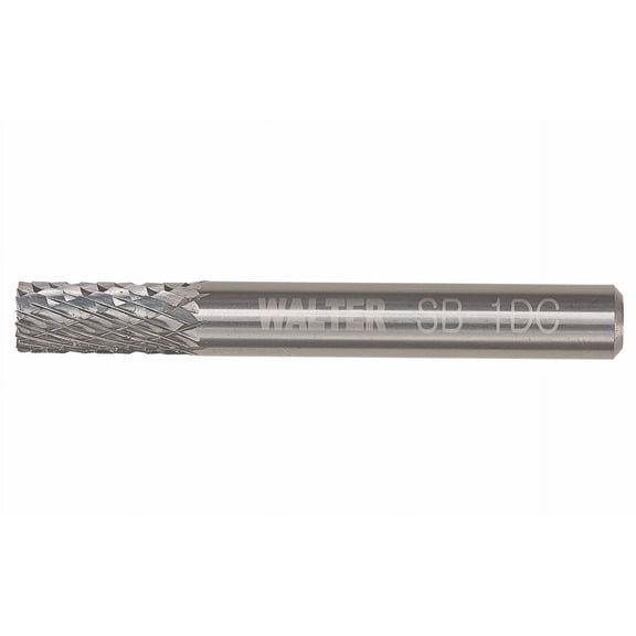Walter 01V056 Carbide Burr, Cylindrical SB-1, 1/4 x 5/8, 1/4 Shank, Double Cut
