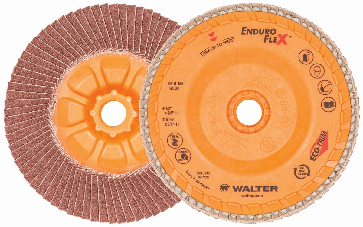 Walter 06B458 Enduro Flex Flap Disc 4 1 2 X 5 8 11 Threaded Arbor walter-06b458-enduro-flex-flap-disc-4-1-2-x-5-8-11-threaded-arbor