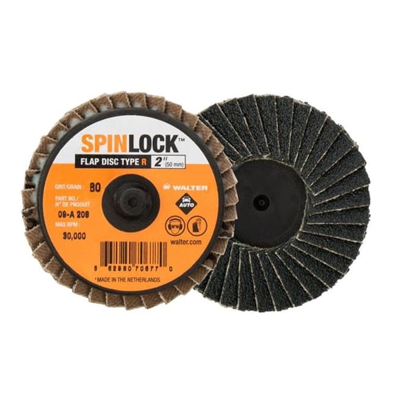 Walter 09A308 3 in. Spinlock Flap Disc - G80 Grit