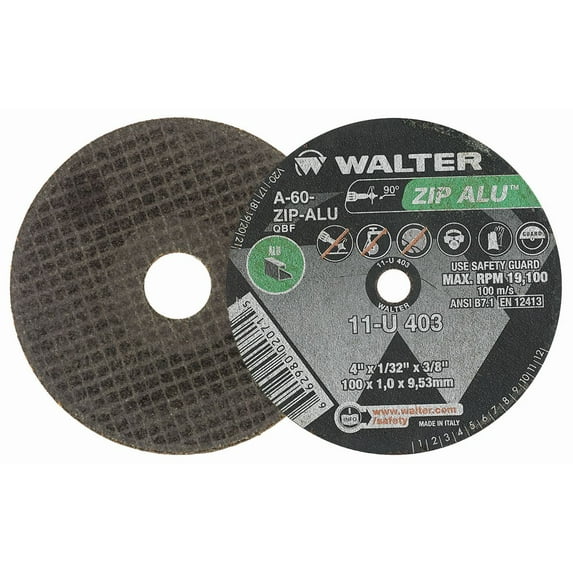 Walter 11U403 Zip Alu Cut Off Wheel 4" x 1/32" x 3/8" Arbor Type 1