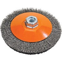 Walter 13H554 Wire Saucer Cup Brush, Crimped .012", 5" x 1/2" x 5/8"-11