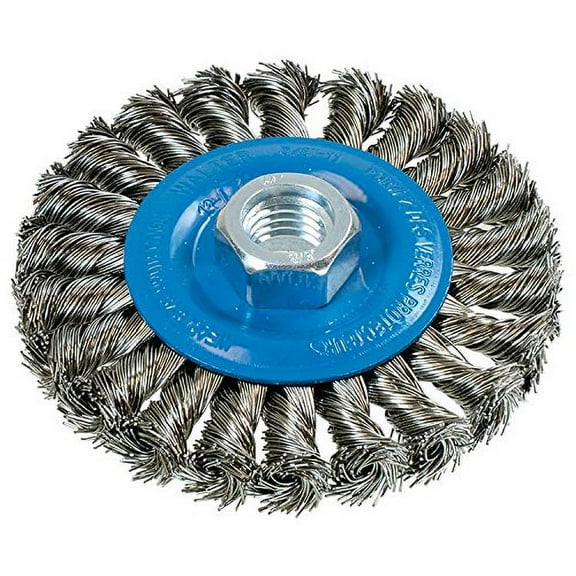 Walter 13L414 Knot Twisted Wire Wheel Brush 4 in Stainless Steel Finishing Brush