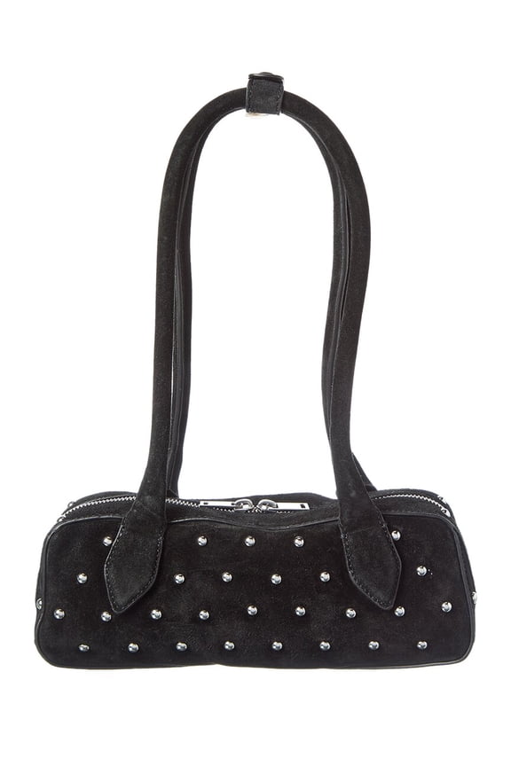 Delilah Mini Suede Stud Satchel, Black