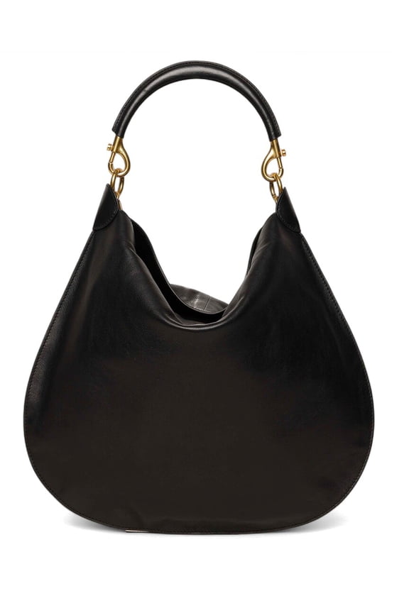Myla Leather Hobo Bag, Black
