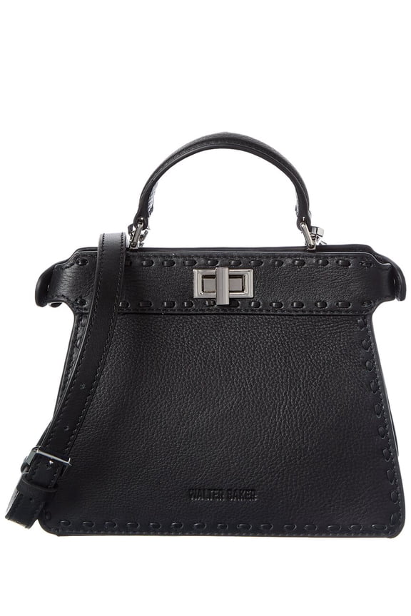 Reed Mini Leather Satchel, Black
