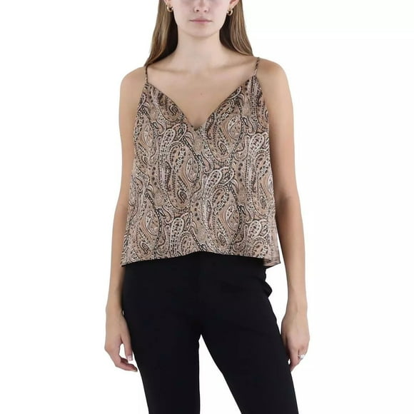 Walter Baker Women's V Neck Summer Halter Top, Tan Small