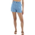 thumbnail image 1 of Walter Baker Womens Jasmine Pleated Medium Wash High-Waist Shorts, 1 of 2