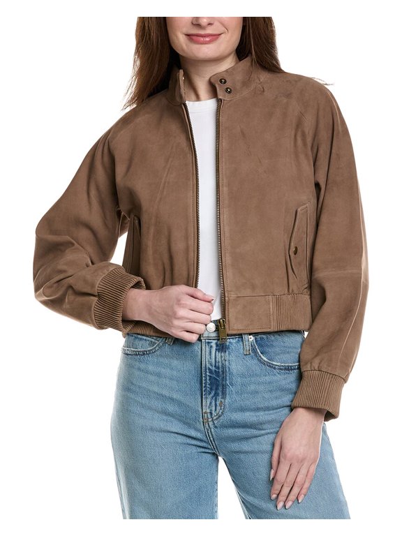 womens Bowie Suede Jacket, m, Brown