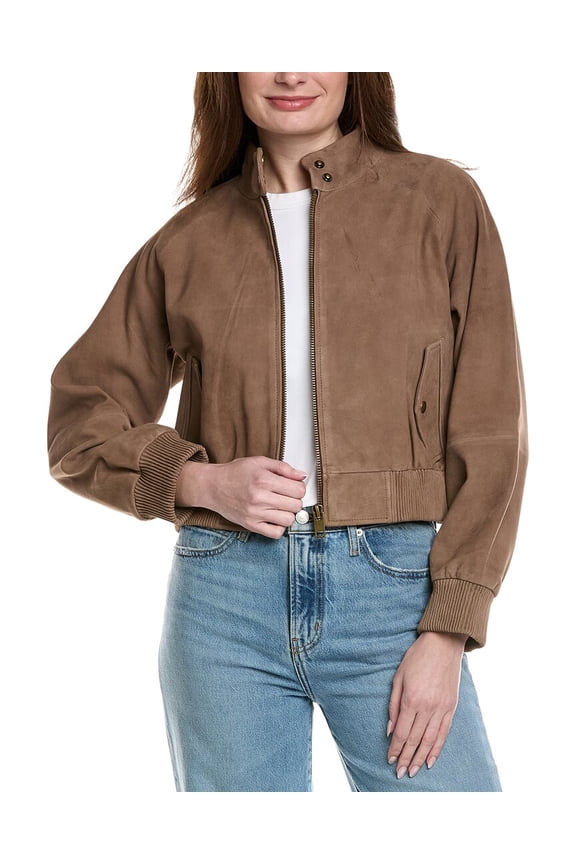 womens  Bowie Suede Jacket, m, Brown