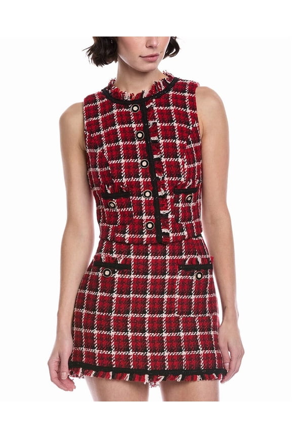 womens  Emilia Wool-Blend Top, l, Red