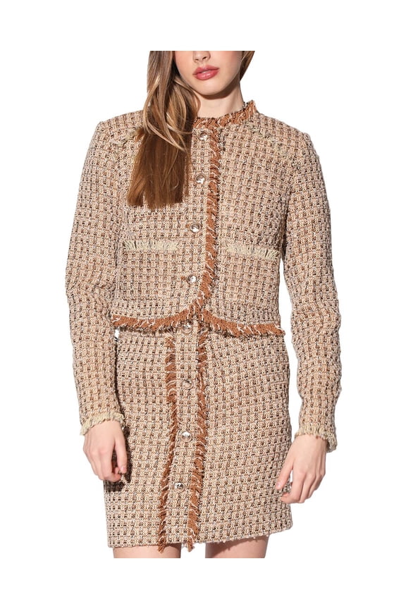 womens Irene Boxy Fit Wool-Blend Jacket, XL